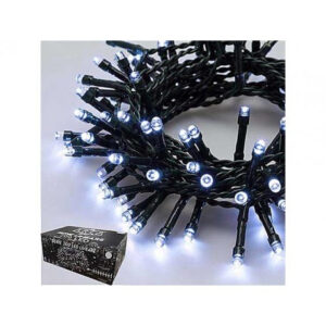 Stringa 200 LED Bianco Freddo 8 Metri Cavo verde con giochi di luce